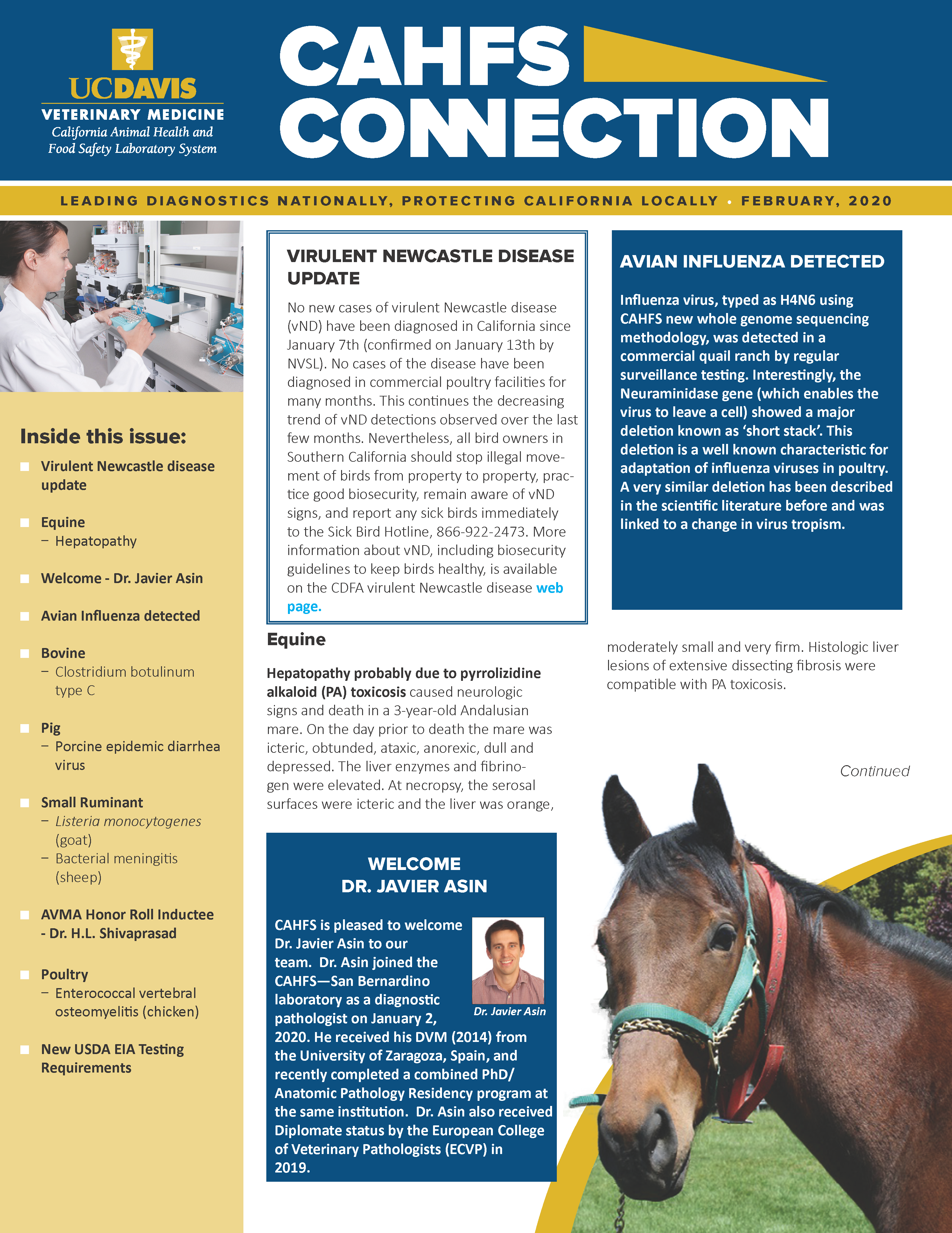 CAHFS Connection Newsletter February 2020