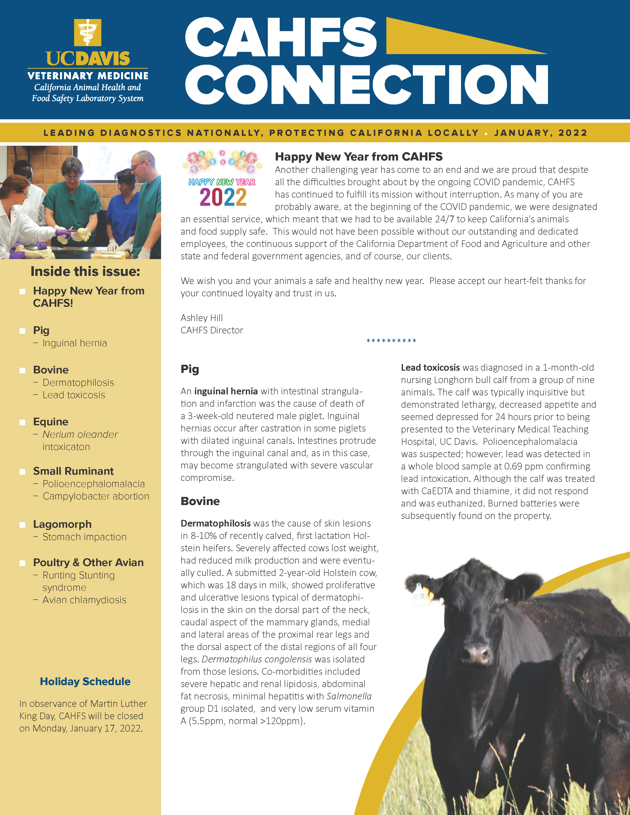 CAHFS Connection Newsletter January 2022