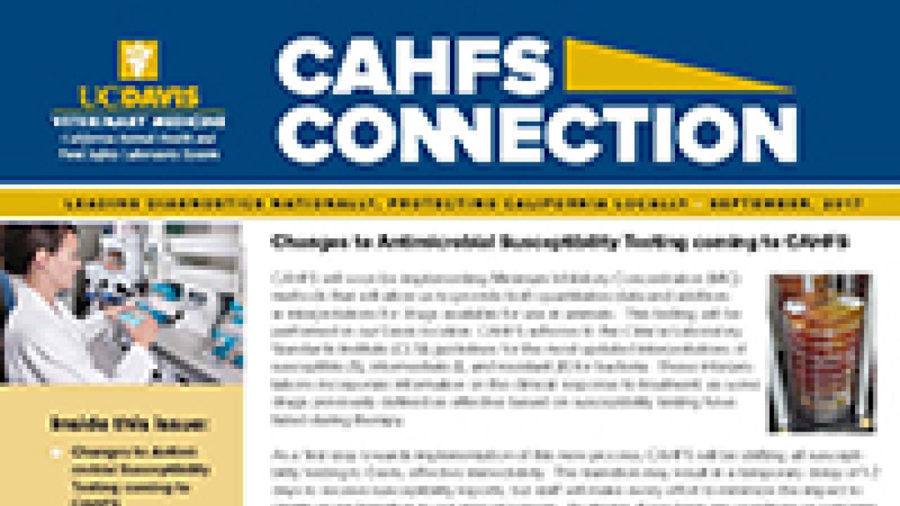 CAHFS Connection Newsletter September 2017